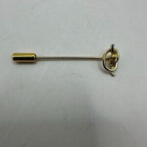 Gold Knot Stick Pin With Yellow Gemstone Accents